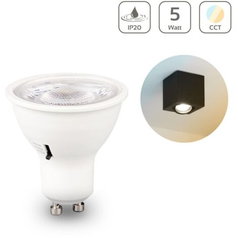 LED Spot GU10 4,8W 420lm CCT Lichtfarbe einstellbar - Abstrahlwinkel: 60° mit Linse - Dimmbar: Nein