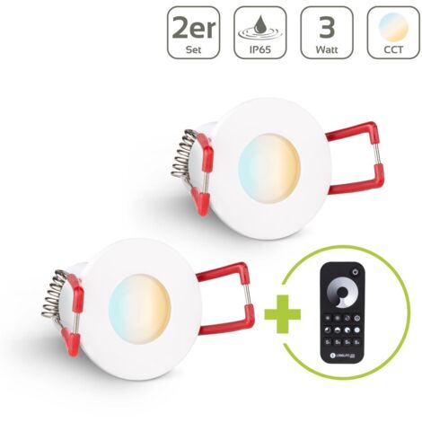 Einbaustrahler Mini Livorno 3W CCT 2700K-6500K IP65 - Farbe: weiß - Anzahl: 2x