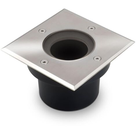 LED Bodeneinbaustrahler flach eckig Edelstahl 230V IP67 - Leuchtmittel: Ohne - Anzahl: 1x (1/5)