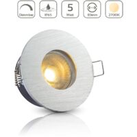 Einbauspot IP65 rund - Farbe: Alu-gebürstet - LED Leuchtmittel: GU10 5W warmweiß dimmbar