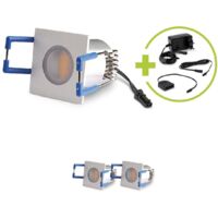 LED Mini Einbauspot 1.5W 12V 3000K IP20 - Form: eckig 30x30mm - Anzahl: 3x