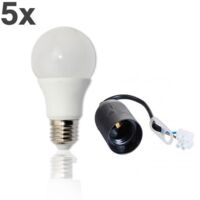 5x LED Leuchtmittel 7W 500lm + Baufassung E27