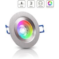 Einbauspot IP44 rund starr - Farbe: Alu-gebürstet - LED Leuchtmittel: GU10 5W RGB+CCT