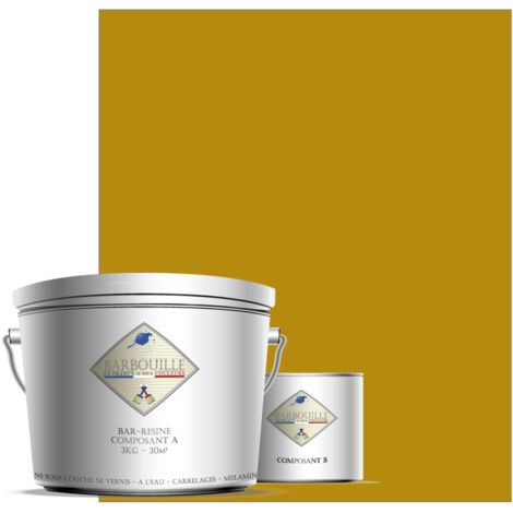 Peinture résine époxy 2,5L BRILLANT 25m² Jaune Moutarde Caravanes
