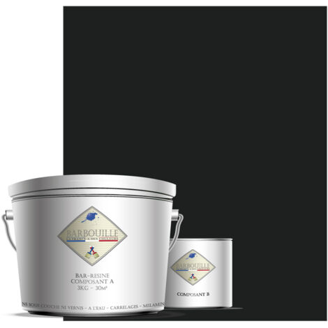 Peinture résine époxy 2,5L BRILLANT 25m² Noir Absolu Vodounô (1/3)