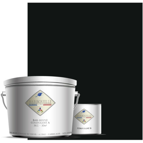 Peinture résine époxy 2,5L BRILLANT 25m² Noir Maléficio (1/3)