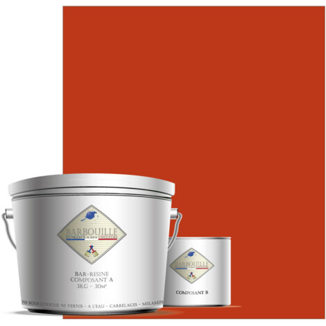 Peinture résine époxy 2,5L BRILLANT 25m² Rouge Vif Tutti a casa
