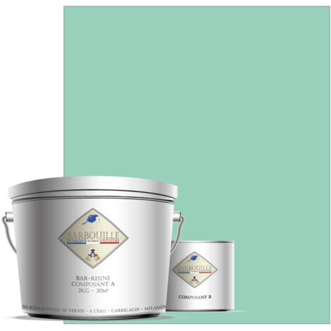 Peinture résine époxy 2,5L BRILLANT 25m² Vert Menthe Opium