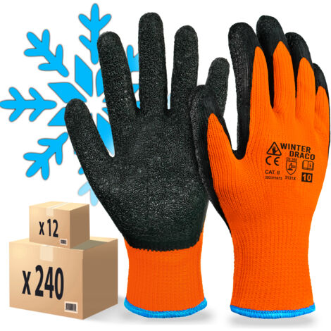 MK-Glove – gants de travail gants d'hiver 72 paires - taille 10 -XL revêtement en latex résistants à l'abrasion, pour les travaux de jardinage et d'atelier