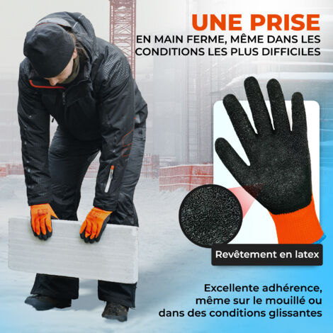 Lot De 24 Paires De Gants De Travail Coton/cuir - Rouge Et Bleu - Taille Unique - Neuf