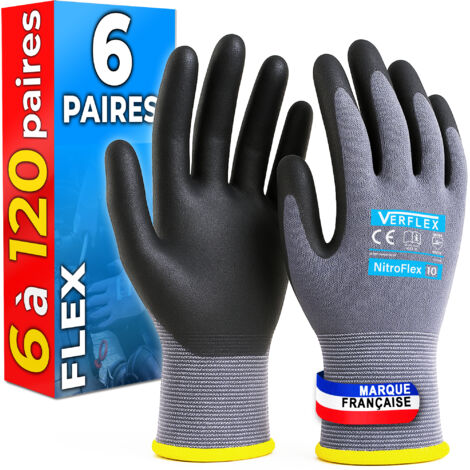 Gants en Tricot de Nylon - Maille Respirante - Taille 8 (M) - 6 Paires - MK-Glove (1/5)