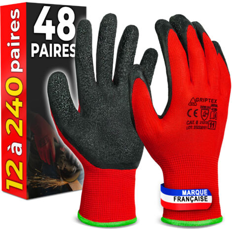 Gants Revêtement Latex - Jardinage & Atelier - Taille 10 (XL) - 48 Paires - MK-Glove