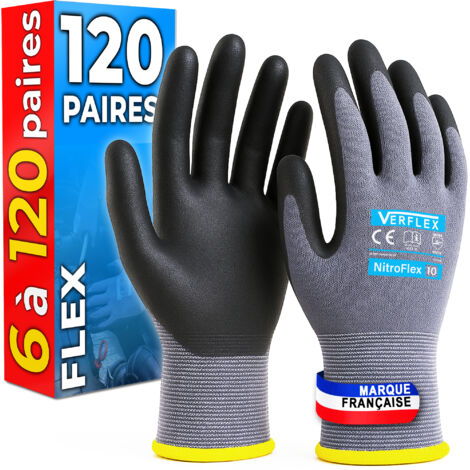 Gants en Tricot de Nylon - Maille Respirante - Taille 7 (S) - 120 Paires - MK-Glove