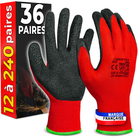 Gants Revêtement Latex  - Jardinage & Atelier - Taille 10 (XL) - 36 Paires - MK-Glove