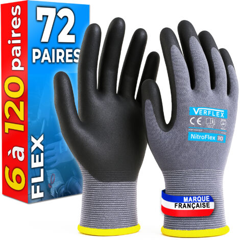 Gants en Tricot de Nylon - Maille Respirante - Taille 8 (M) - 72 Paires - MK-Glove