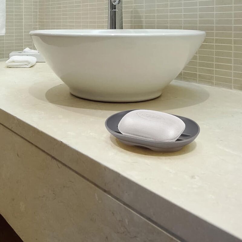 Bleu -Porte Savon En Silicone, égouttoir En Forme De Lotus, Portable