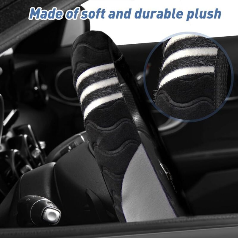 Housse Volant Hiver Peluche Oreilles Chat - 37-38cm, Antidérapante, Chaude, Protection Universelle Pour Voiture