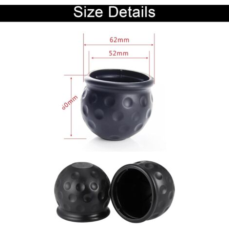 Couvercle Attelage Nylon Lot De 3 Protège-attelage Remorque - Cache Boule Avec Anneau Sécurité Pour Voiture, Camping-car Protection Boule Attelage 50mm