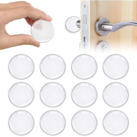 CCYKXA Butée de Poignée de Porte Murale,12PCS Butée de Porte Adhésive Transparentes Butoirs de Porte en Silicone Avec Puissant Stop Porte pour Portes De Placard, Cuisine,Salle De Bain,Bureau (1/5)