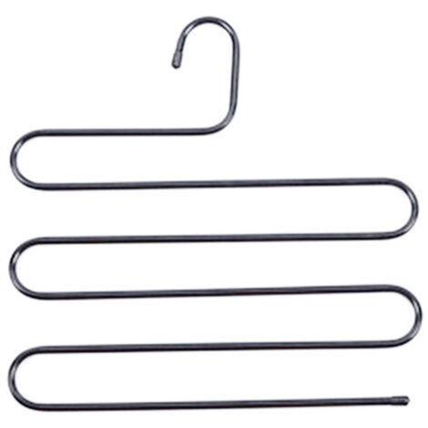 CCYKXA (14,17 x 14,17 pouces, lot de 2, noir) S-Type en acier inoxydable vêtements pantalons cintres placard rangement organisateur pour pantalons jeans écharpe à suspendre