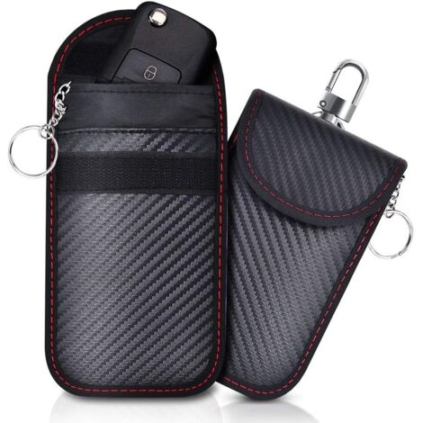 2 Pochettes Anti-RFID Pour Clé De Voiture - Protection Contre Le Piratage De Télécommande, Fibre Carbone