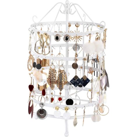 Flymer Présentoir à Bijoux, Porte-Boucles D'Oreilles Porte Bijoux Avec Plateau Et Crochets D 454146 Flymer Présentoir à Bijoux, Porte-Boucles D'Oreilles Porte Bijoux Avec Plateau Et Crochets D 454146