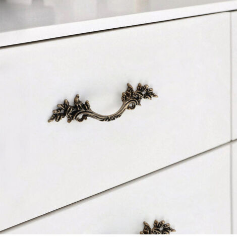 Poignées De Tiroir Style Provincial - Lot De 4, Argent Vieilli, Centres 10.2 Cm, Pour Commode, Meuble De Cuisine/Salle De Bain