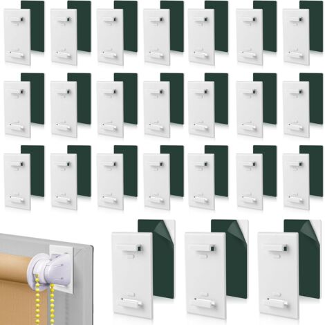 CCYKXA Supports adhésifs pour stores, fixation sans perçage, 24 pièces, adhésif court pour fixation par pince, 5,3 x 3,1 cm, supports à clipser pour stores étanches, pour stores, salon, chambre et cui (1/5)