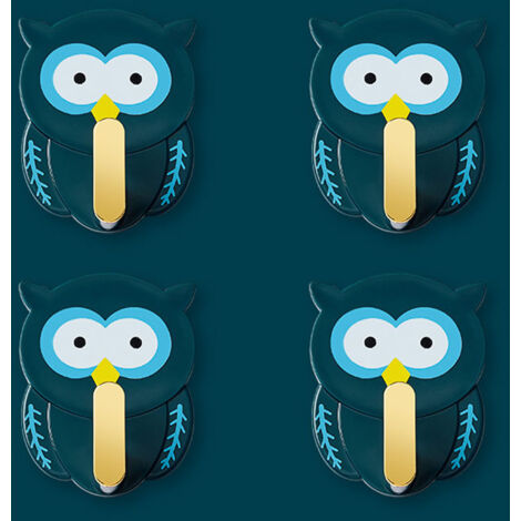 CCYKXA (Vert)4 Pièces Crochets Hibou, Crochets Adhesifs pour Enfants, Porte Manteau Mural Sans Percage, Crochets Muraux pour Garde-Robe pour Enfants pour Salle de Bains, Cuisine, Porte, Décoration (1/5)