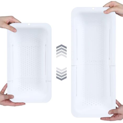 CCYKXA (Blanc)Passoire sur l'évier – Laver les légumes et les fruits, égoutter les pâtes cuites et les plats secs – Extensible – New Home Kitchen Essentials (1/5)