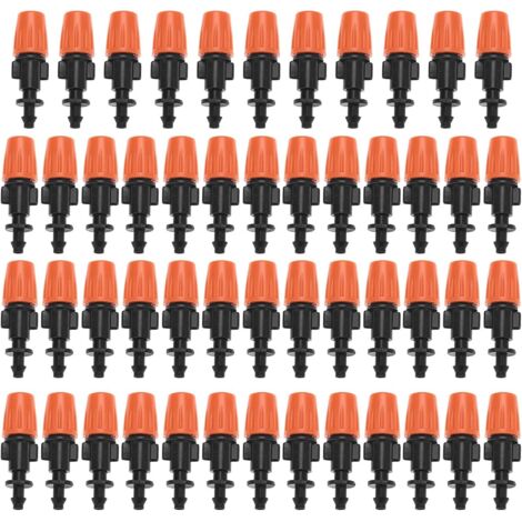 CCYKXA 50 Pcs émetteurs De Pulvérisation D'irrigation Goutte à Goutte,Goutteurs De Brumisation Réglables Connecteur De Tube Arroseurs D'irrigation Tête Système D'arrosage, pour Jardin, Pelouse, Ferme,