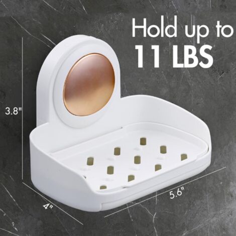 iPEGTOP Porte-savon de douche à ventouse super puissant en acier inoxydable résistant à la rouille pour salle de bain et évier de cuisine