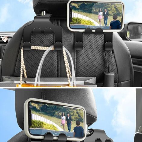 2 En 1 Voiture Appuie-Tête Crochets Support For Téléphone Siège Arrière