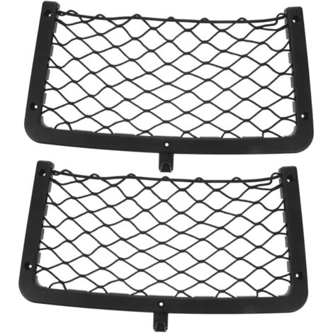 CCYKXA Lot de 2 filets de rangement pour voiture, sac de rangement pour voiture, filet de chargement, sac de rangement pour voiture, filet de rangement pour voiture, nylon, noir, 36 x 18 cm (1/5)