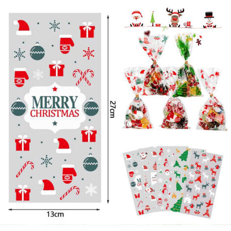 Sachet Bonbon De Noël Pour Aliments - 60 Pcs Transparent Pour