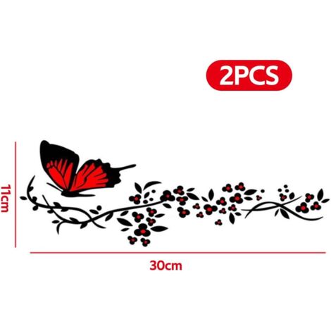 Autocollants Fleurs Et Papillons Bleu Ciel Pour Voiture, Moto, Casque - Vinyle Haute Qualité, Application Facile