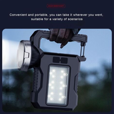 Lanterne Solaire LED Portable Avec Powerbank - Lampe De Poche Multifonction Extérieur USB