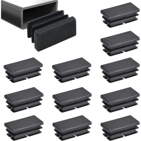 Ccykxa – Lot de 12 bouchons à lamelles pour tubes rectangulaires 40x20 mm – Pour tubes en acier et aluminium – Protection des sols et meubles