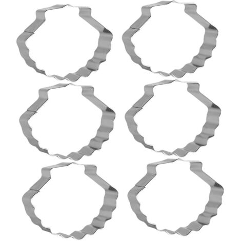 CCYKXA 6.2x5cm Lot De 6 Emporte-pièces En Forme De Coquillage En Acier Inoxydable Faciles À Nettoyer