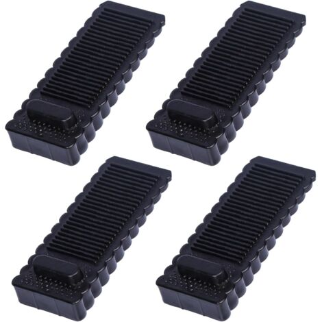 CCYKXA 4 Pièces Noir Antidérapante Bloc Arrêts de Portes Durables Butee de Portail Bloque Butoir de Porte Empilables pour Tous Types de Sols en Intérieur et Extérieur (1/4)