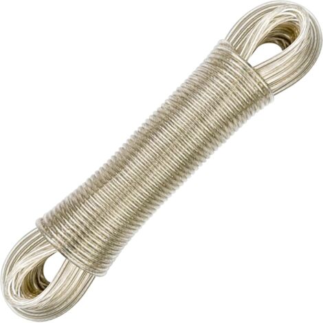 CCYKXA Étendoir à linge extérieur 20 m, étendoir à linge, étendoir à linge extérieur, étendoir à linge résistant à la déchirure, étendoir à linge avec âme en acier pour suspendre les vêtements (1/5)