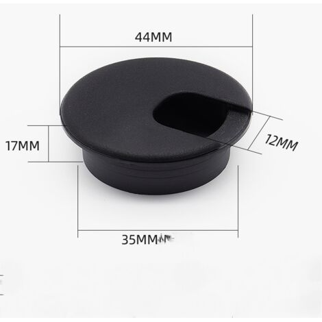 CCYKXA Lot de 10 œillets de Bureau, 35mm Passe-câble de Bureau Passe-câble de Bureau, Solution Idéale pour Le Bureau et la Maison Câble de Table, avec Scie Cloche (Noir, 35mm) (1/3)