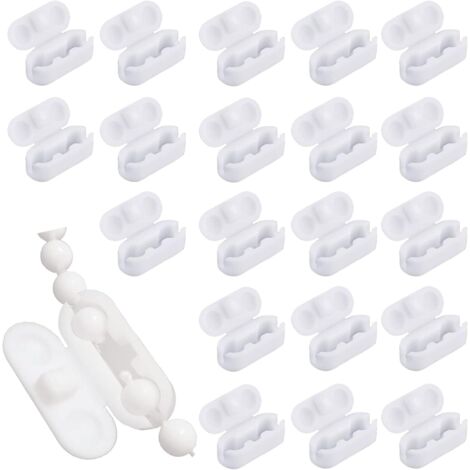 CCYKXA Lot de 20 raccords de chaîne en plastique - Connecteur de chaîne - Clip de chaîne à billes - Accessoires pour réparation de store, store vénitien ou rideau