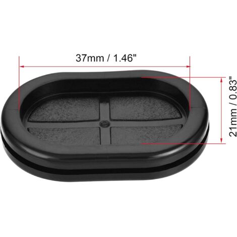 Passe-Fil Caoutchouc Ovale Poppstar 91x37x11 Mm – Protection Et Passage De Câbles Noir