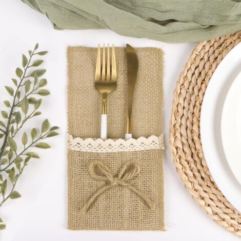 Lot Porte-ustensiles Naturel Lot De 50 Porte-Couverts En Toile De Jute Naturelle - 10,2x22,4 Cm - Pochette Couverts Mariage Rustique Lot 50 Pochettes Couverts 10.2x22.4 Cm Lot Porte-ustensiles Naturel Lot De 50 Porte-Couverts En Toile De Jute Naturelle - 10,2x22,4 Cm - Pochette Couverts Mariage Rustique Lot 50 Pochettes Couverts 10.2x22.4 Cm