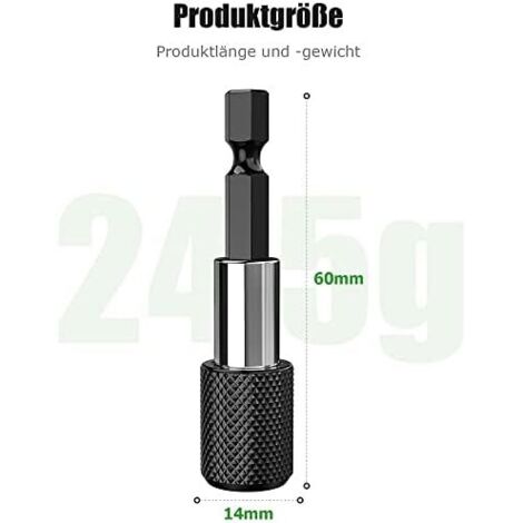 Support Embout Acier Inoxydable Lot De 6 Porte-Embouts Magnétiques à Changement Rapide 1/4 (60 Mm), Convient Pour Perceuse, Tournevis, Visseuse Sans Fil, Perceuse-Visseuse Sans Fil, Embouts Porte-Embout Visseuse Electrique