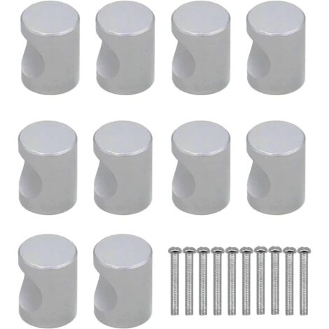 Lot De 4 Boutons De Tiroir Cristal Chromé Lily & Leah - Argenté, Neufs