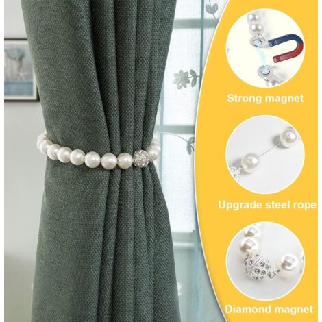 Acheter Embrasses de rideaux magnétiques, boucle à boule tressée, Clips de retenue de draperie sans poinçon, Tali Tirai Magnetik