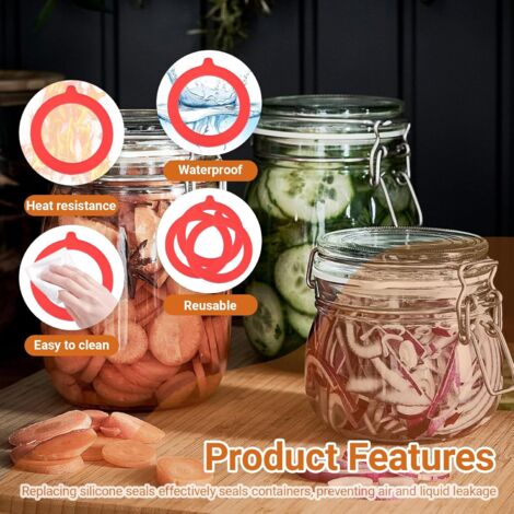 Joint De Remplacement En Silicone Bocaux Le Parfait Caoutchouc 12 Pièces Joints D'Étanchéité En Silicone Pour Couvercle De Bocal Mason, Bocaux En Verre à Large Ouverture