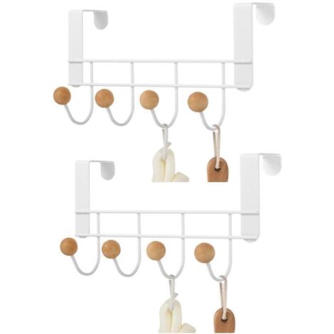 CCYKXA 2 pièce Patère De Porte À Suspendre 4 Crochets, Porte Manteau Pour Porte Sans Percage, Suspension Porte Manteau, Porte-serviettes Organisateur De Salle De Bain